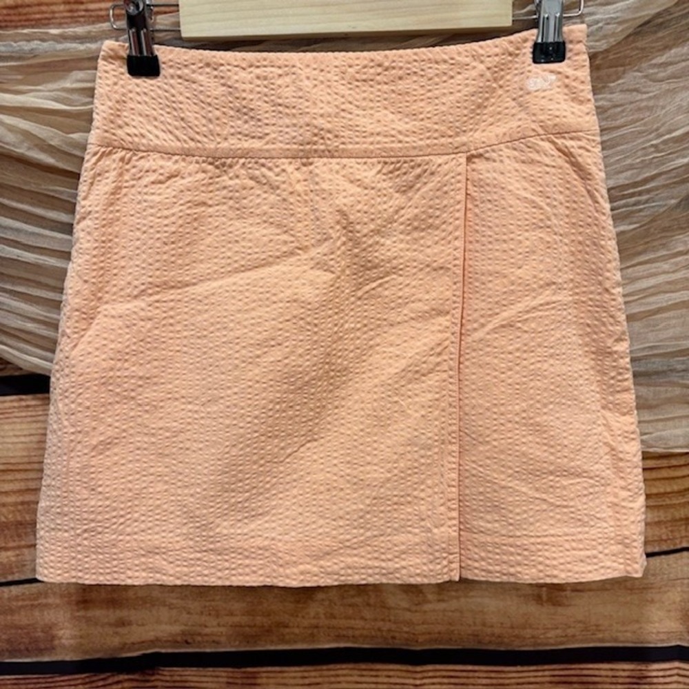 Vinyard Vines Womens‎ Orange Sherbert Textured MIni Wrap Skirt Size 2